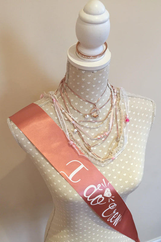 Berisfords I Do Crew Satin Ribbon For Bride Hen Party Sash Blush Pink 70mm x 1m