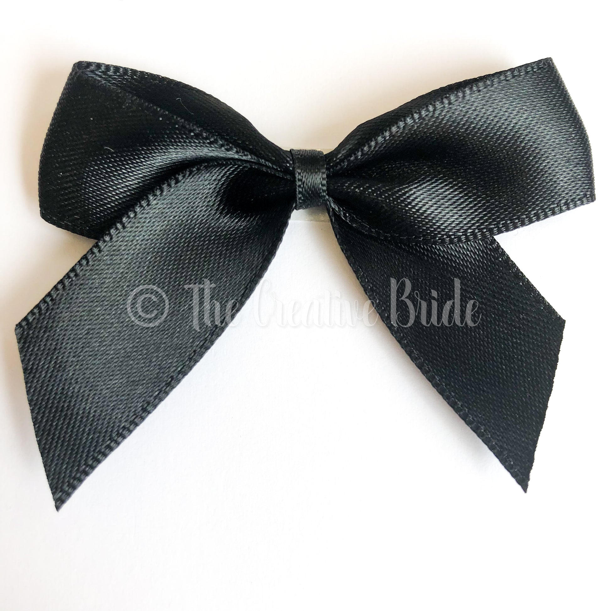Black Self Adhesive Satin Ribbon Bow