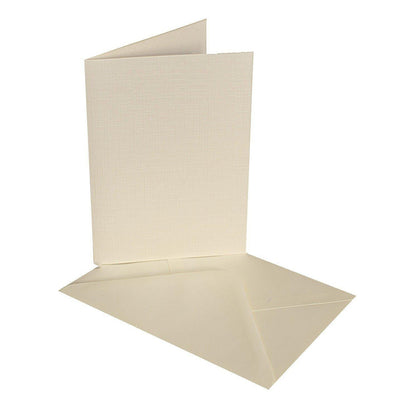 Card Blanks & Smooth Envelopes Single Fold Linen Finish A5 / A6-The Creative Bride