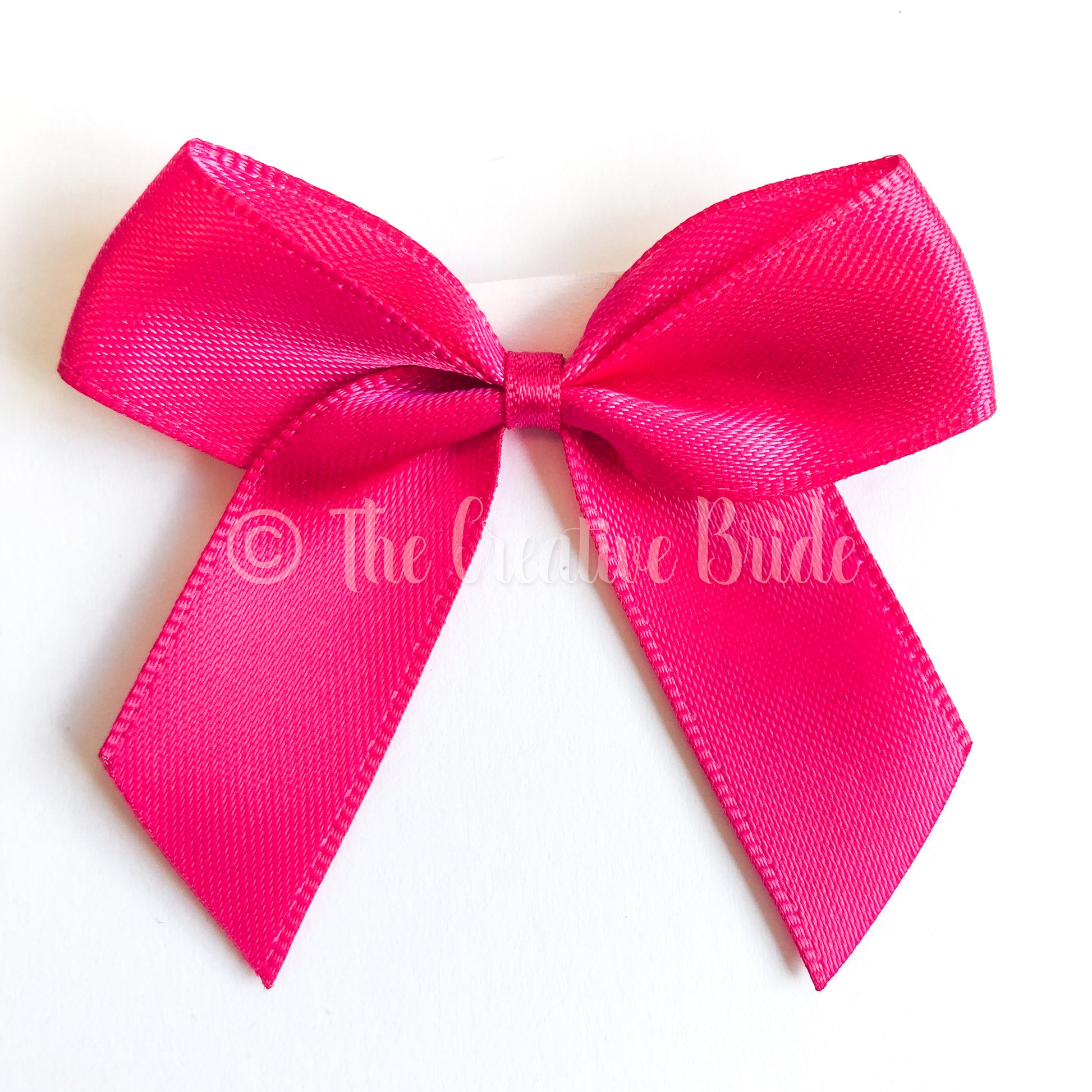 Hot Cerise Pink Self Adhesive Satin Ribbon Bow