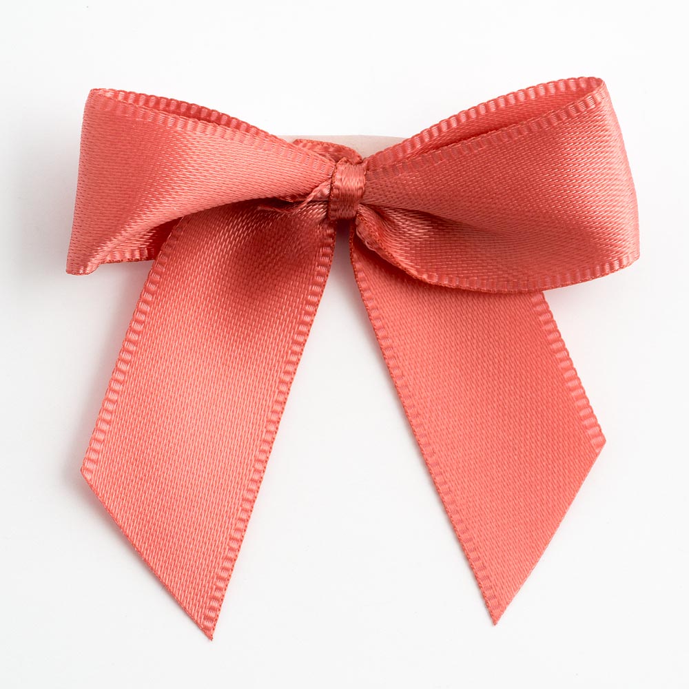 Coral Self Adhesive Satin Ribbon Bow