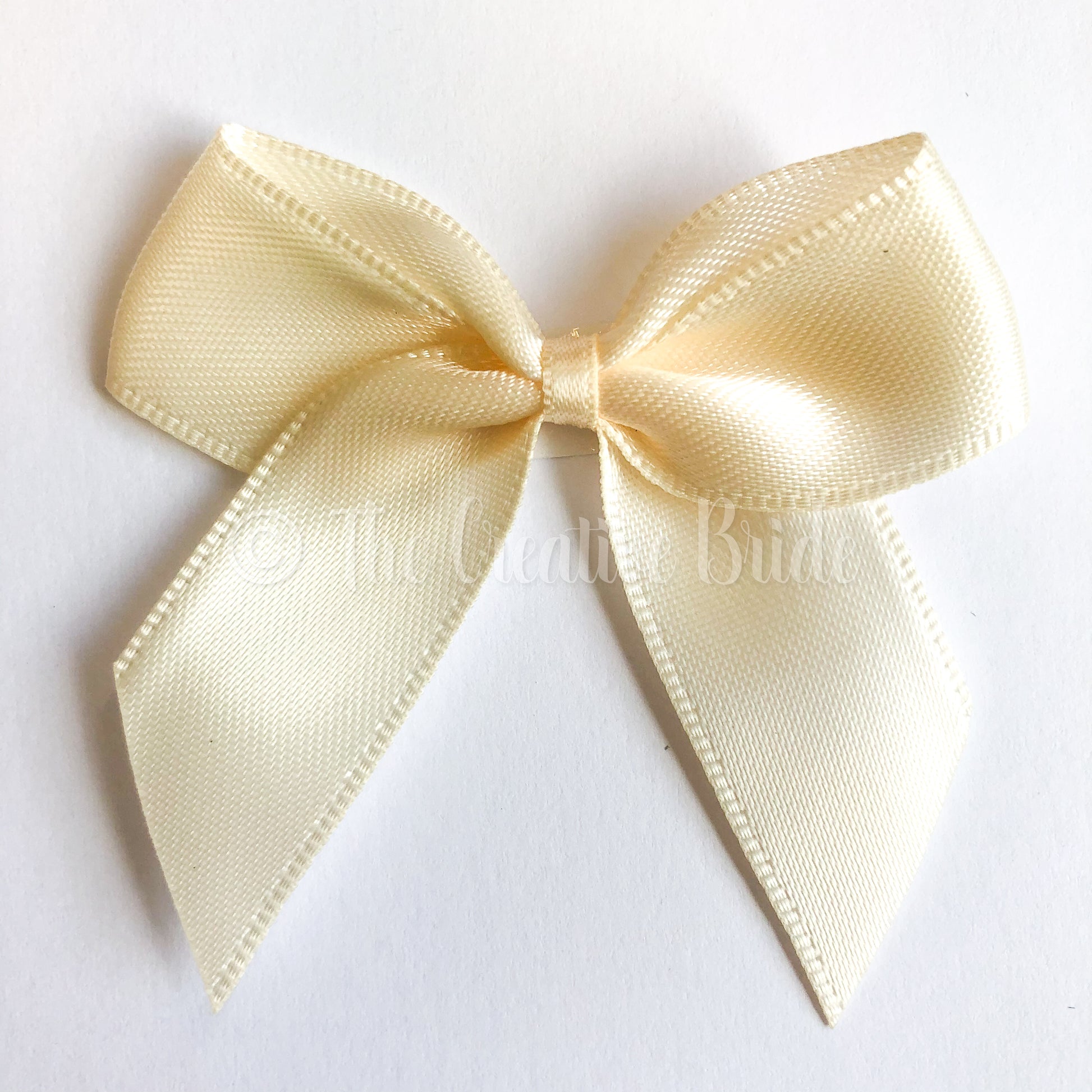 Cream Self Adhesive Satin Ribbon Bow