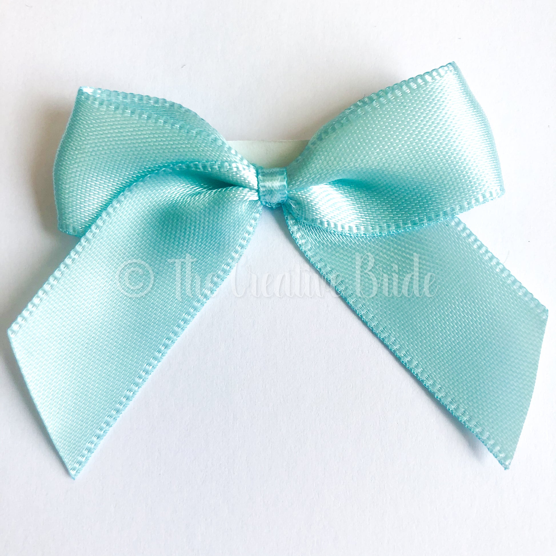 Duck Egg Blue Self Adhesive Satin Ribbon Bow