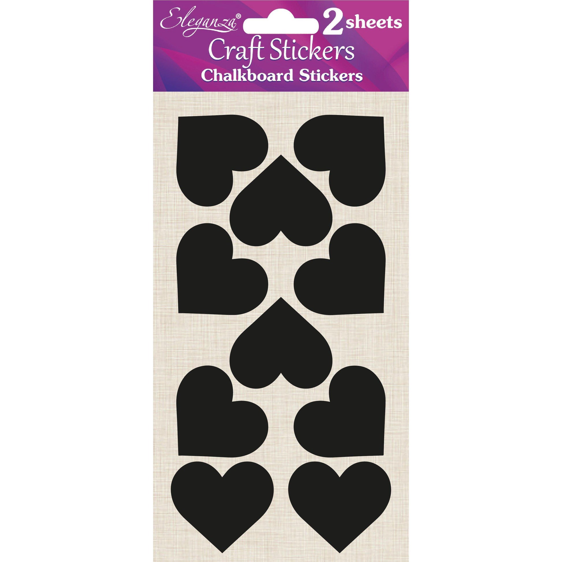 Eleganza Craft Self-Adhesive Chalkboard Heart Stickers-The Creative Bride