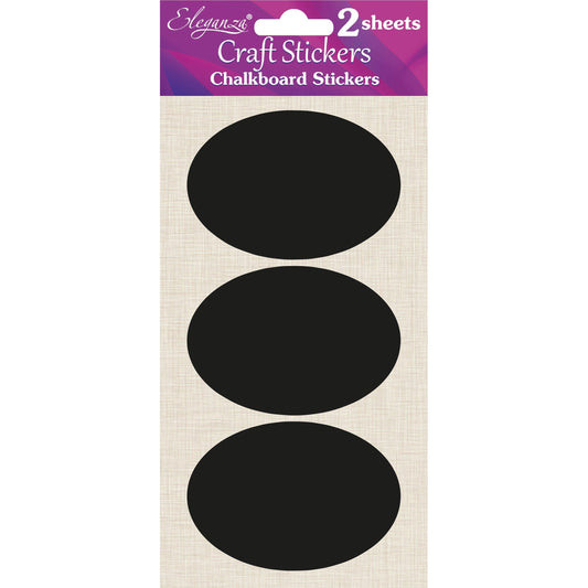 Eleganza Craft Self-Adhesive Chalkboard Oval Stickers - 6pcs-The Creative Bride