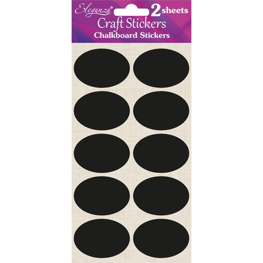 Eleganza Craft Self-Adhesive Chalkboard Oval Stickers-The Creative Bride