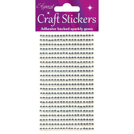 Eleganza Craft Self-Adhesive Round Rhinestone Stickers - Clear-The Creative Bride
