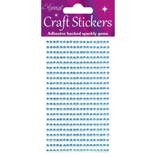 Eleganza Craft Self-Adhesive Round Rhinestone Stickers - Pearl Blue-The Creative Bride