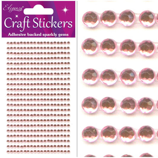 Eleganza Craft Self-Adhesive Round Rhinestone Stickers - Pearl Pink-The Creative Bride