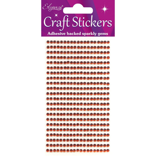 Eleganza Craft Self-Adhesive Round Rhinestone Stickers - Red-The Creative Bride