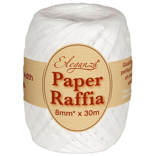 Eleganza Paper Raffia - White-The Creative Bride