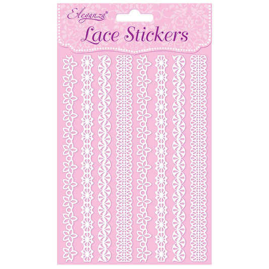 Eleganza Self-Adhesive Lace Boarder Stickers - C-The Creative Bride
