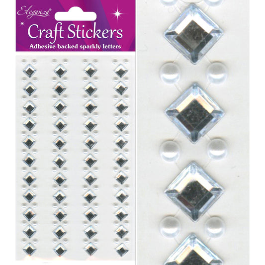 Eleganza Self-Adhesive Pearl & Diamond Boarder Stickers-The Creative Bride