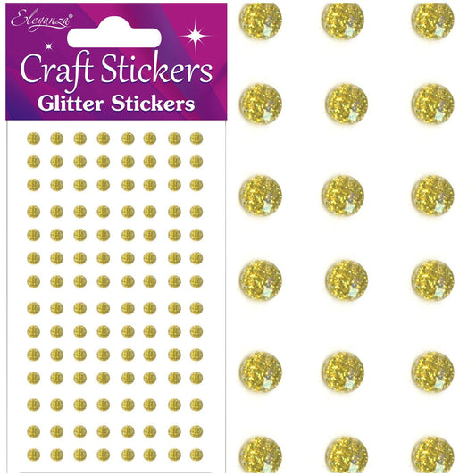 Eleganza Self-Adhesive Round Glitter Gem Stickers-The Creative Bride