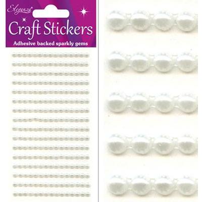 Eleganza Self-Adhesive Round Pearl Stickers - Ivory 4mm-The Creative Bride