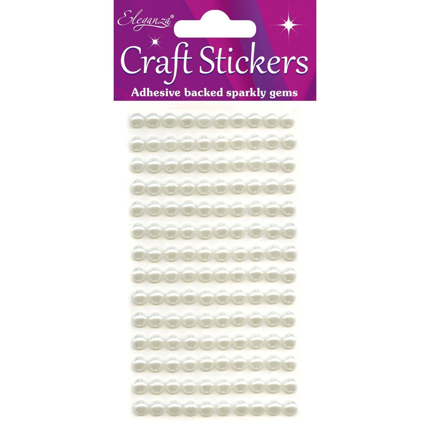 Eleganza Self-Adhesive Round Pearl Stickers - Ivory 6mm-The Creative Bride