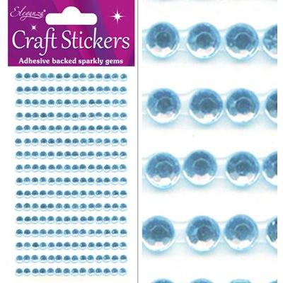 Eleganza Self-Adhesive Round Rhinestone Stickers - Pearl Blue 4mm-The Creative Bride