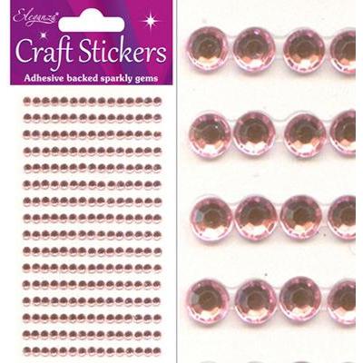 Eleganza Self-Adhesive Round Rhinestone Stickers - Pearl Pink 4mm-The Creative Bride