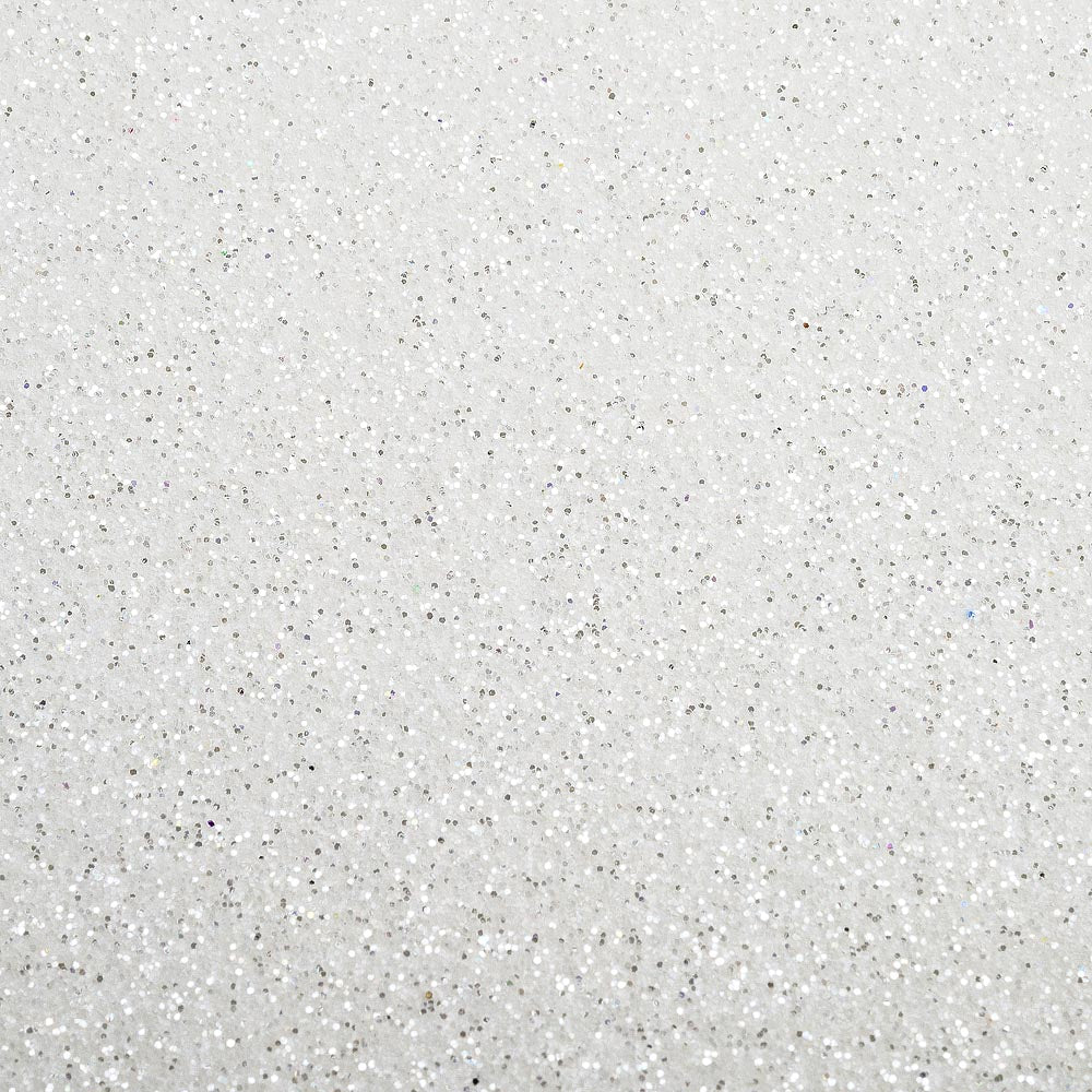 Ice White A4 non-shed glitter card with a fine textured sparkle finish for luxury wedding stationery