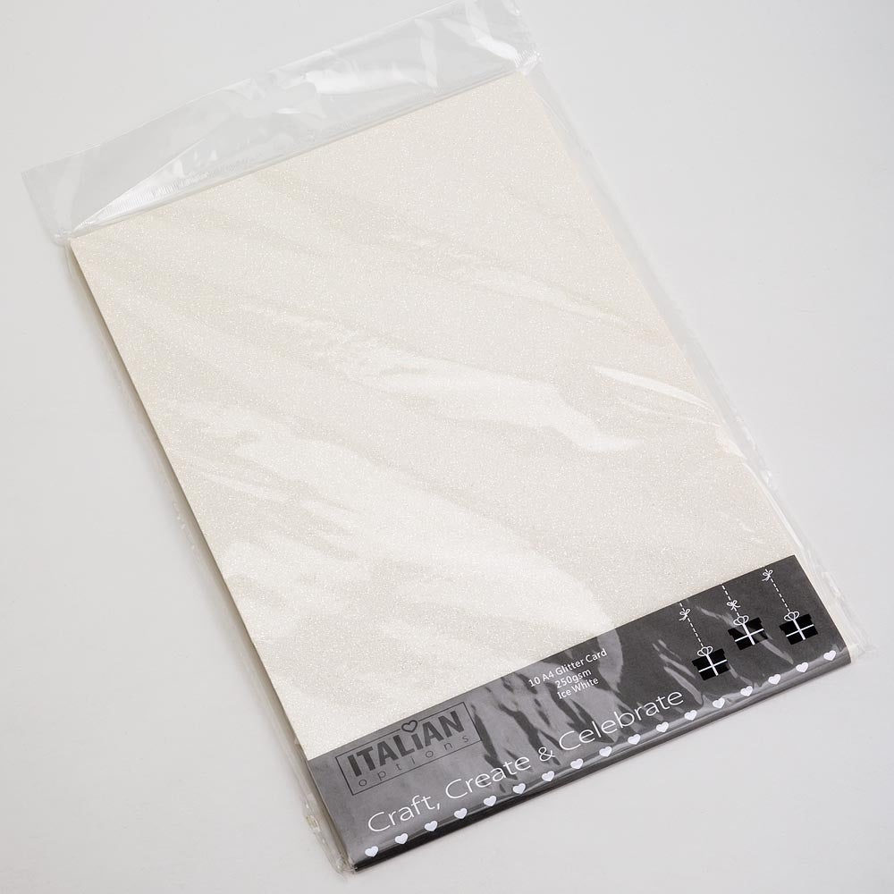 Ice White A4 non-shed glitter card sheets for creating handmade wedding invitations and craft projects