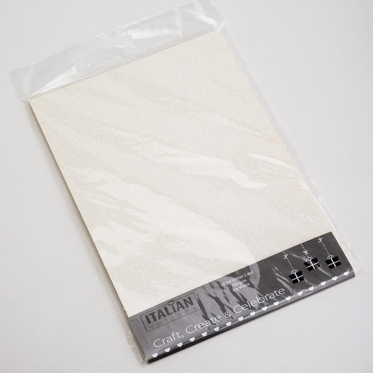 Ice White A4 non-shed glitter card sheets for creating handmade wedding invitations and craft projects