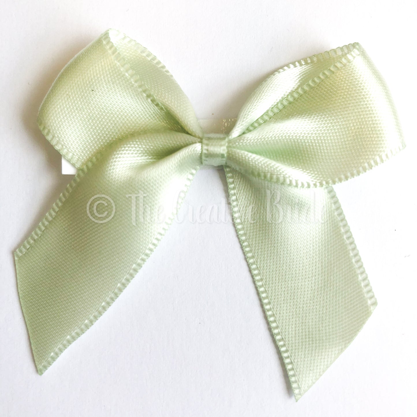 Light Green Self Adhesive Satin Ribbon Bows
