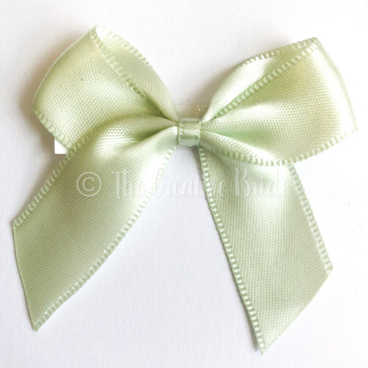 Light Green Self Adhesive Satin Ribbon Bows