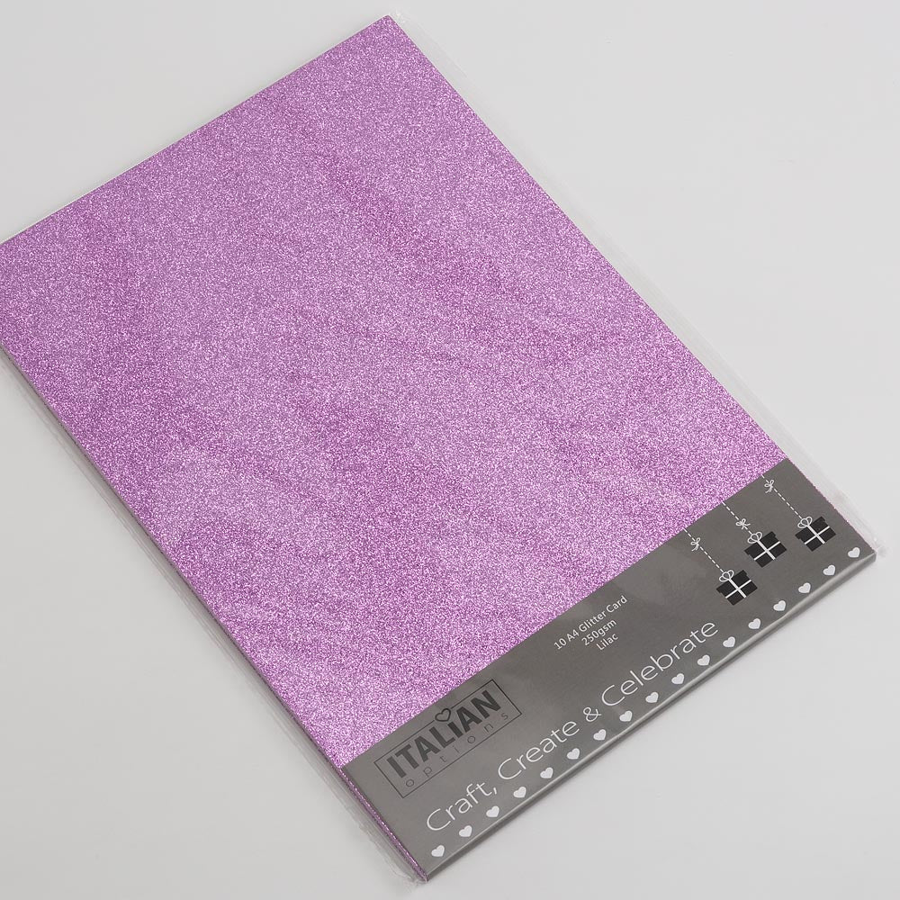 lilac purple A4 non-shed glitter card sheets for creating handmade wedding invitations and craft projects