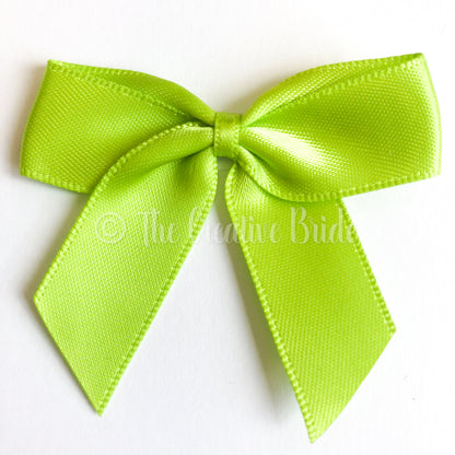 Lime Green Self Adhesive Satin Ribbon Bow