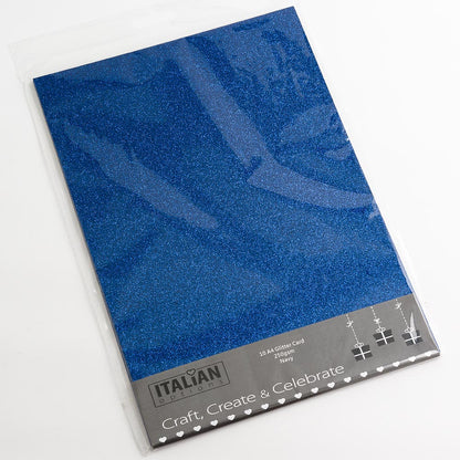 navy blue A4 non-shed glitter card sheets for creating handmade wedding invitations and craft projects