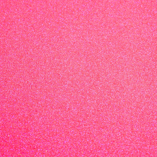 Bright Neon Pink A4 non-shed glitter card with a fine textured sparkle finish for luxury wedding stationery
