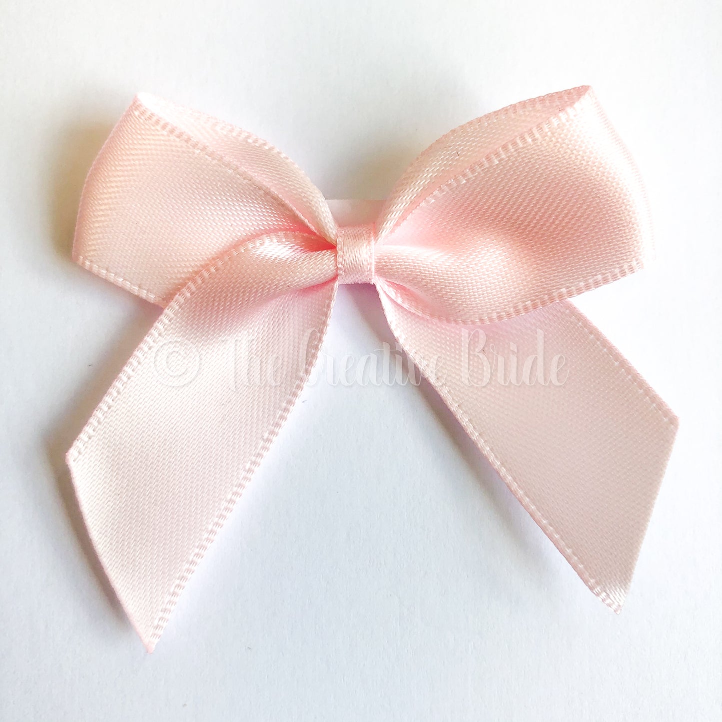 Pale Baby Pink Self Adhesive Satin Ribbon Bow