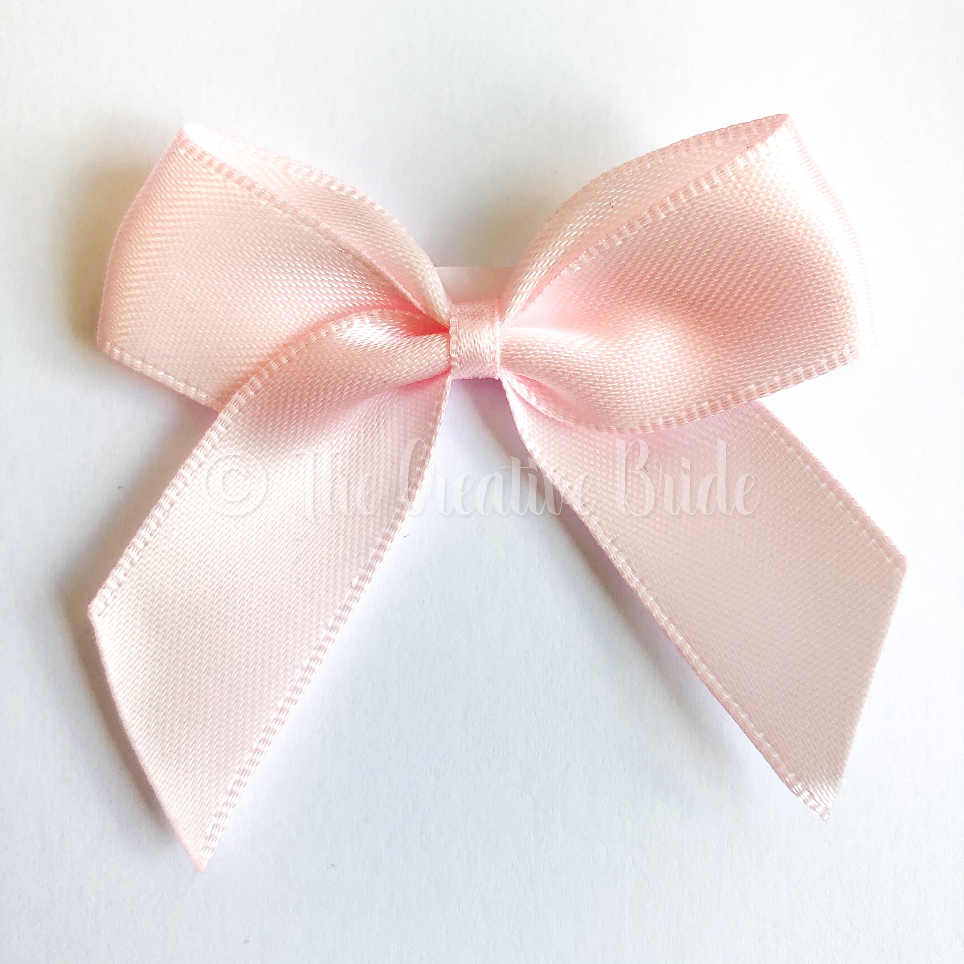 Pale Baby Pink Self Adhesive Satin Ribbon Bow