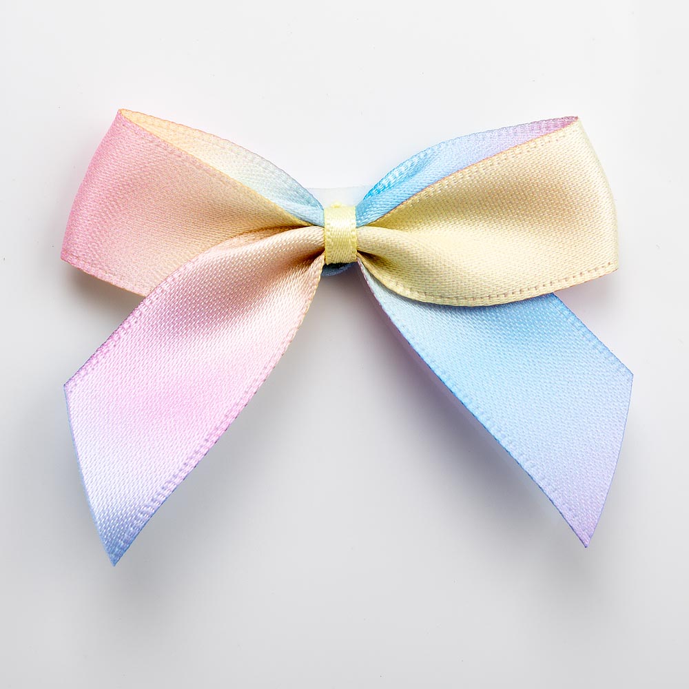 Pastel Rainbow Self Adhesive Satin Ribbon Bow