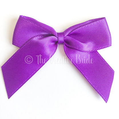 Purple Self Adhesive Satin Ribbon Bow