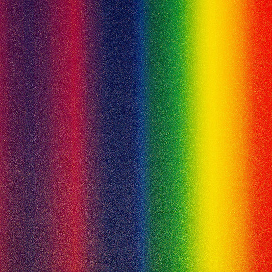 Rainbow A4 non-shed glitter card with a fine textured sparkle finish for luxury wedding stationery