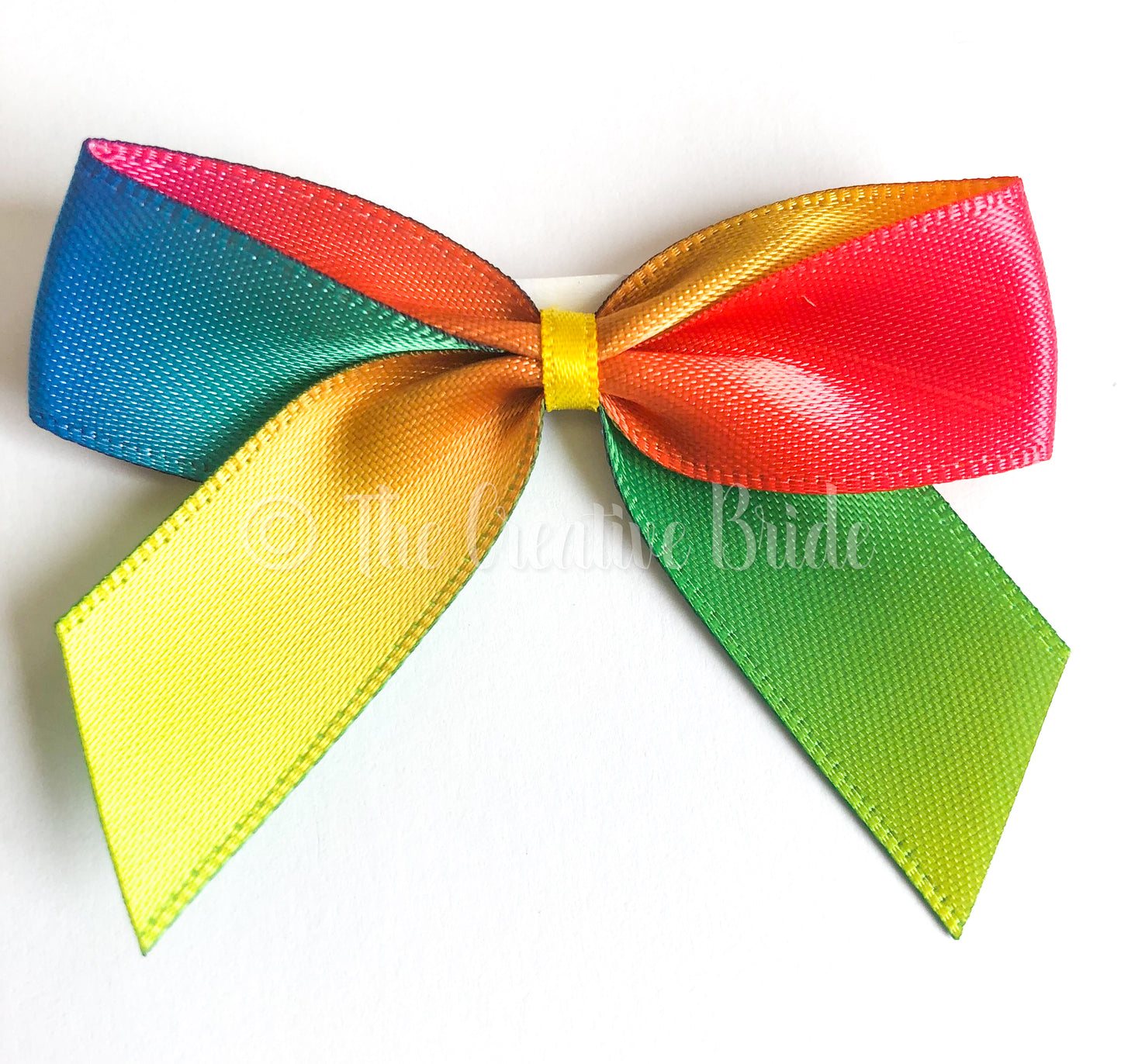 Rainbow Self Adhesive Satin Ribbon Bow