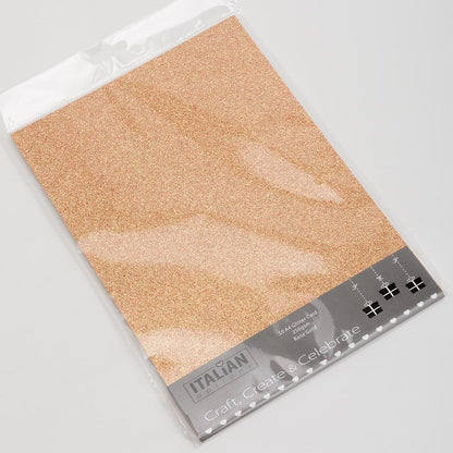 Rose Gold A4 non-shed glitter card sheets for creating handmade wedding invitations and craft projects