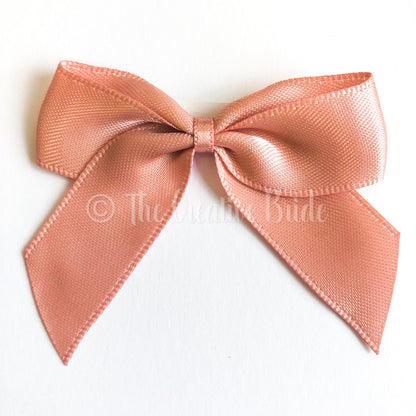 Rose Gold Self Adhesive Satin Ribbon Bow