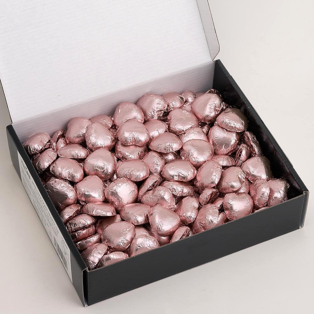 Rose gold foil wedding favour chocolates for table decor