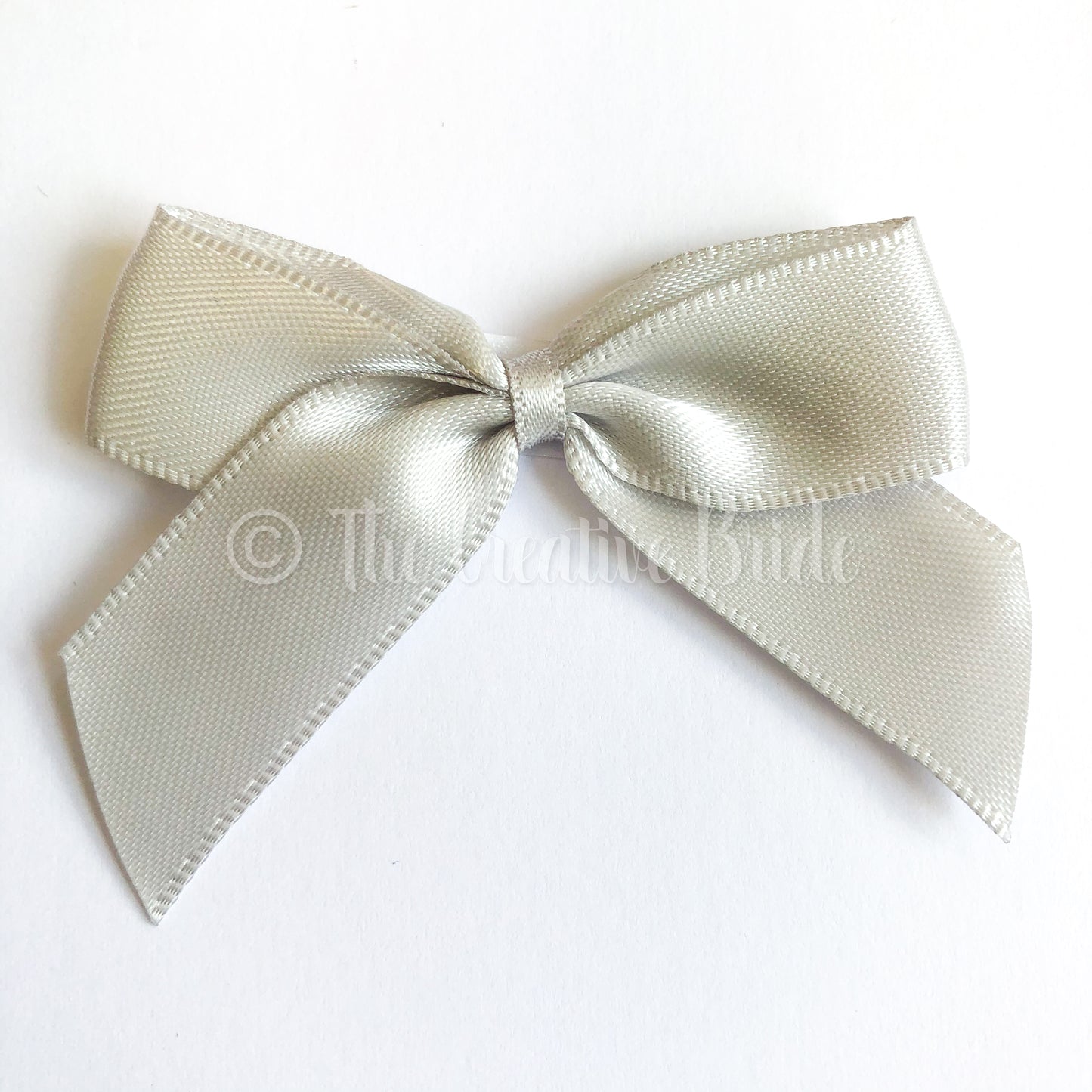 Silver Grey Self Adhesive Satin Ribbon Bows