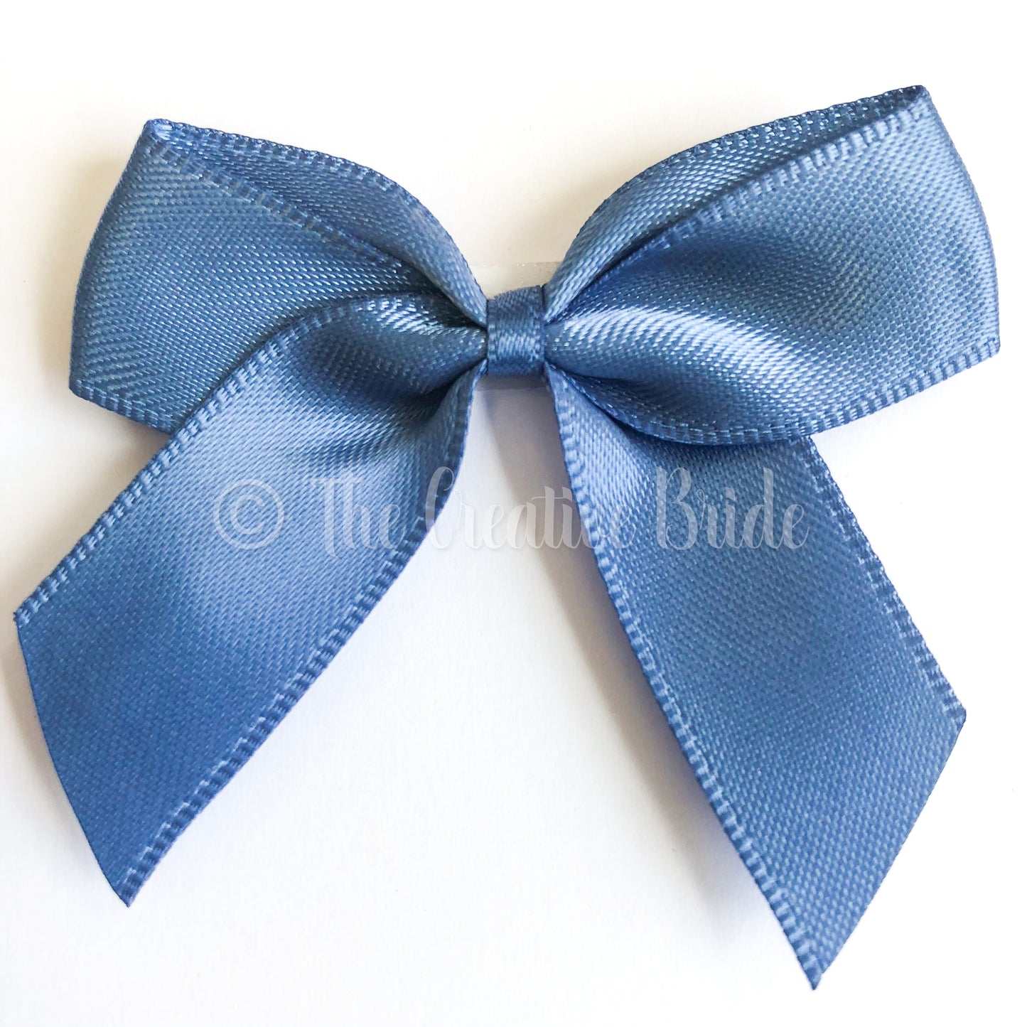 Smoke Blue Self Adhesive Satin Ribbon Bow