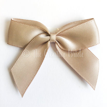 Taupe Self Adhesive Satin Ribbon Bow