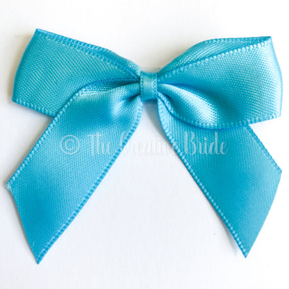 Turquoise Self Adhesive Satin Ribbon Bow