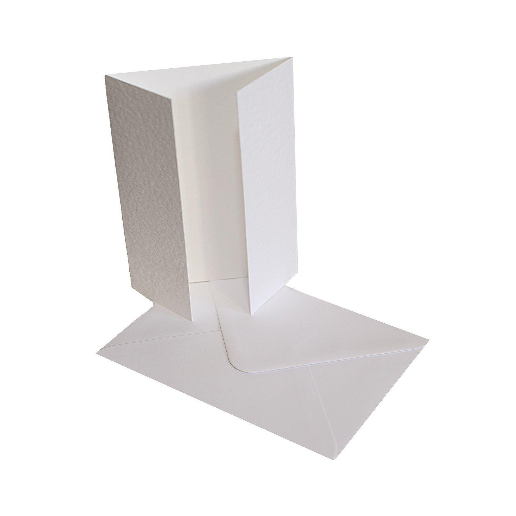 White 300gsm hammer finish gatefold card blank with smooth envelope