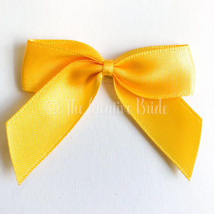Yellow Self Adhesive Satin Ribbon Bow